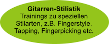 Gitarren-StilistikTrainings zu speziellen Stilarten, z.B. Fingerstyle, Tapping, Fingerpicking etc.